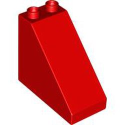 LEGO part 49570 Duplo Brick 4 x 2 x 3 Slope 45° in Bright Red/ Red