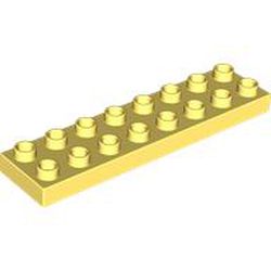 LEGO part 44524 Duplo Plate 2 x 8 in Cool Yellow/ Bright Light Yellow