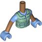 Minidoll Torso Girl with Medium Blue Shirt, Olive Green Bodywarmer, Medium Blue Hands, Medium Nougat Arms