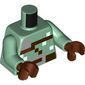 Torso, Pixelated Dark Brown Strap, Belt, Silver Belt Buckle print, Sand Green Arms, Reddish Brown Hands