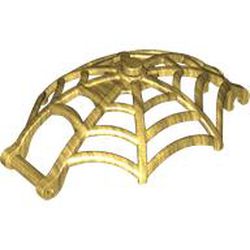 LEGO part 80487 Insect Accessory, Spider Web, Dome Shaped with Bar, Clips in Warm Gold/ Pearl Gold