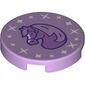 Tile Round 2 x 2 with Medium Lavender/Dark Purple Horse, White Stars print