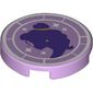 Tile Round 2 x 2 with Bottom Stud Holder, Belle Silhouette Print