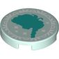 Tile Round 2 x 2 with Bottom Stud Holder, Elsa Silhouette Print