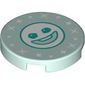 Tile Round 2 x 2 with Bottom Stud Holder, Snowgie Face Print