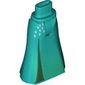 Minidoll Hips and Full Length Skirt with Dark Green Trim, Lime/Bright Light Blue Decorations print