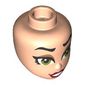 Minidoll Head Black Eyebrows, Olive Green Eyes, Dark Tan Eyeshadow, Dark Red Lips