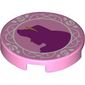 Tile Round 2 x 2 with Bottom Stud Holder, Aurora Silhouette Print