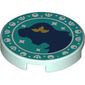 Tile Round 2 x 2 with Bottom Stud Holder, Ariel Silhouette Print