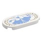 Tile Round 2 x 4, Medium Blue Evening Gown (Cinderella Dress) Print