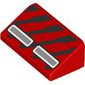 Slope 30° 1 x 2 x 2/3 with Silver Rectangles, Black Stripes print