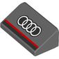 Slope 30° 1 x 2 x 2/3 with Black/Red Stripe, Audi Logo print