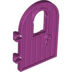 LEGO part 64390 Door 1 x 4 x 6 Round Top with Window and Keyhole, Reinforced Edge in Bright Reddish Violet/ Magenta