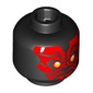 Minifig Head Darth Maul, Red Tattoos, Yellow and White Eyes Print