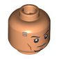 Minifig Head Arc Trooper Fives, Black Eyebrows, Black Beard, Silver Circuitry