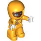 Duplo Figure with Helmet Bright Light Orange, Bright Light Orange Legs, Space Suit Print