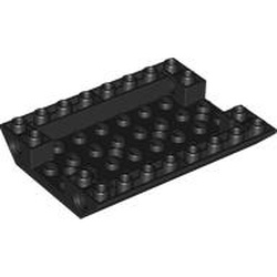 LEGO part 5117 Slope Inverted 45° 6 x 8 Double with Pin Holes on Sides in Black