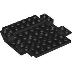 LEGO part 5118 ROOF TILE 8X8, INV. DEG. 45 W/ PLATE in Black