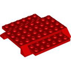 LEGO part 5121 ROOF TILE 8X8, DEG. 45 W/ PLATE in Bright Red/ Red