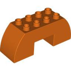 LEGO part 11197 Duplo Brick 2 x 6 x 2 Curved with 2 x 2 Cutout on Bottom in Reddish Orange