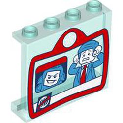 LEGO part 60581pr0040 WALL ELEMENT 1X4X3, NO. 39 in Transparent Light Blue/ Trans-Light Blue