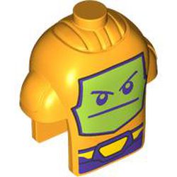 LEGO part 5465pr0001 MINI CREATURE HEAD, NO. 210 in Flame Yellowish Orange/ Bright Light Orange