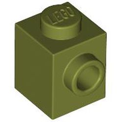 LEGO part 87087 Brick Special 1 x 1 with Stud on 1 Side in Olive Green