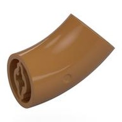 LEGO part 5489 Brick Round 2 x 2 D. Tube with 45° Elbow and Axle Holes (Crossholes) at Each End [LONG] in Medium Nougat