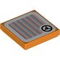 Tile 2 x 2 with Steering Wheel and Barcode Print (Sticker)