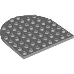LEGO part 41948 Plate 8 x 8 with Rounded End in Medium Stone Grey/ Light Bluish Gray