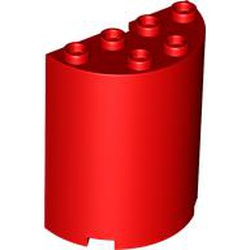 LEGO part 6259 Cylinder Half 2 x 4 x 4 in Bright Red/ Red