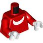 Torso, White Chest Moon Shaped print, Red Arms, White Hands