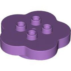 LEGO part 15515 Duplo Flower 4 x 4 x 1 with 4 Top Studs in Medium Lavender