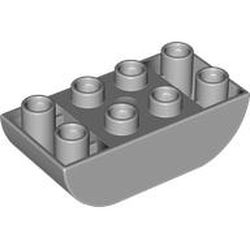 LEGO part 98224 Duplo Brick 2 x 4 Curved Bottom in Medium Stone Grey/ Light Bluish Gray
