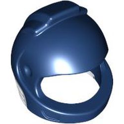 LEGO part 49663pat0003 Helmet, Space with White Neck Pattern in Earth Blue/ Dark Blue