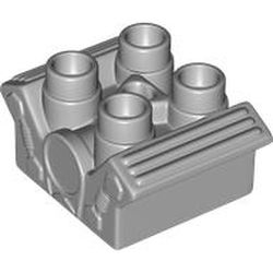 LEGO part 85347 Duplo Engine Block 2 x 2 in Medium Stone Grey/ Light Bluish Gray