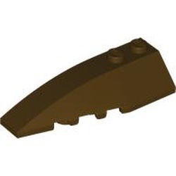 LEGO part 5830 Wedge Curved 6 x 2 Left, Smooth Inner Walls in Dark Brown