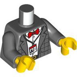 LEGO part 973c12h01pr6947 MINI UPPER PART, NO. 6947 in Dark Stone Grey / Dark Bluish Gray