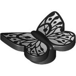 LEGO part 80674pr0005 Insect, Butterfly with Silver Wings print in Black