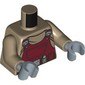 Torso, Dark Red Overall/Apron print, Dark Tan Arms, Sand Blue Hands