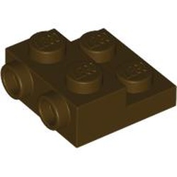 LEGO part 4304 Plate Special 2 x 2 x 2/3 with Two Studs On Side and Two Raised - Updated Version in Dark Brown