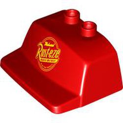 LEGO part 89751pr0002 CAR CAP, NO. 2 in Bright Red/ Red