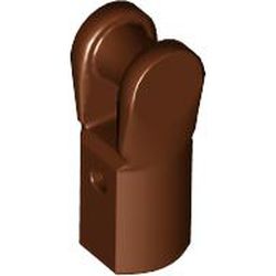 LEGO part 23443 Bar Holder with Hole and Bar Handle in Reddish Brown