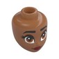 Minidoll Head, Thick Black Eyebrows, Dark Red Eyeshadow, Brown Eyes, Dark Red Lips