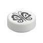 Tile Round 1 x 1 with Black Butterfly print