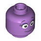 Minifig Head, White Eyes, Thing Black Smile