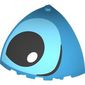 Brick Round Corner 5 x 5 x 3 1/3 Quarter Dome Top with Black and Medium Azure Eye Right Print