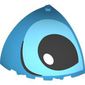 Brick Round Corner 5 x 5 x 3 1/3 Quarter Dome Top with Black and Medium Azure Eye Left Print