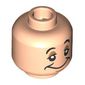 Minifig Head Sleepy, Black Eyebrows, Dark Orange Eyeshadow, Yawning/Sleepy Smile