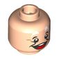 Minifig Head Happy, Thick White Eyebrows, Cheeks, Open Mouth Smile Without/With Teeth